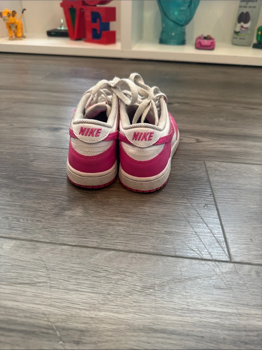 Nike Kids Pink and White Low-Top Sneakers